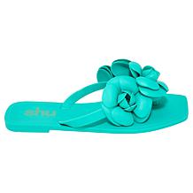 "As Is" SHUSHOP® Dahlia Jelly Flower Thong Flat Sandal