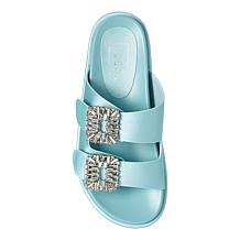 "As Is" SHUSHOP LOLA Flatform 2-Band Sandal with Crystal Detail