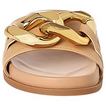 "As Is" ShuShop Shoes Cassie Molded Footbed Slide with Chain Detail