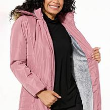 "As Is" Sporto® Daisy Water-Resistant Quilted Long Coat with Remova...