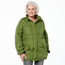 "As Is" Sporto® Rose Quilted Water-Resistant Anorak Coat