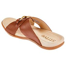 "As Is" Strive Palma Link Chain Detail Leather Sandal