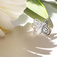 "As Is" Tanya Moss Aurora Sterling Silver Butterfly Ring