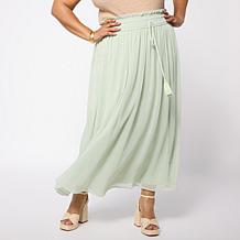 "As Is" Tower Hill by Christie Brinkley Smocked Waist Crinkle Skirt