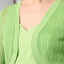 "As Is" TWRHLL by Christie Brinkley Crochet Knit Bolero