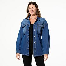 "As Is" TWRHLL by Christie Brinkley Denim Studded Jacket