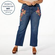 "As Is" TWRHLL by Christie Brinkley Floral Print Jean