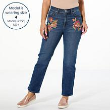 "As Is" TWRHLL by Christie Brinkley Floral Print Jean