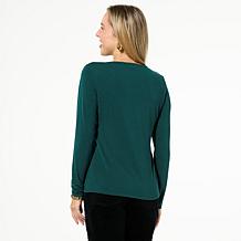 "As Is" TWRHLL by Christie Brinkley V-Neck Long-Sleeve Top