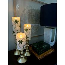 "As Is" Unmatched 3D Flame Holly Candles - Set of 3