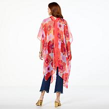 "As Is" Vince Camuto Jewel Print Open Front Duster