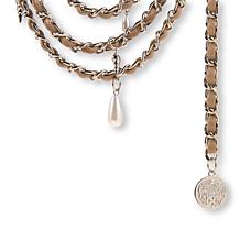 "As Is" Vince Camuto Pearl & Shell Swagg Chain Belt