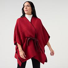 "As Is" Vince Camuto Reversible Pleated Belted Topper