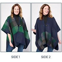 "As Is" Vince Camuto Reversible Woven Plaid Topper