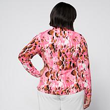 "As Is" Vivica A. Fox Collection Long-Sleeve Notched Collar Peplum Top