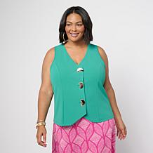 "As Is" Vivica A. Fox Collection Luxe Crepe Waistcoat Vest