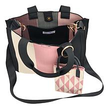 "As Is" Wildflower Technoknit Tote Set with Mini Phone Crossbody