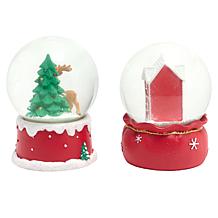 "As Is" Winter Lane 5" LED Resin Snow Globes Set of 2