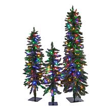 "As Is" Winter Lane Down Swept LED Trees 3-Piece Set
