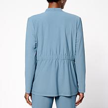 "As Is" Wynne Collection Luxe Crepe Drape Front Jacket
