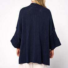 "As Is" WynneCollection Cotton-Blend Chunky Knit Drama Topper