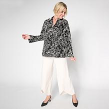 "As Is" WynneCollection Cotton Novelty Button-Down Shirt