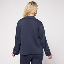 "As Is" WynneCollection French Terry Double-Breasted Short JacketDo...