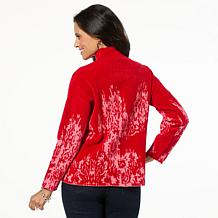 "As Is" WynneCollection Plush Chenille Floral Jacquard Sweater