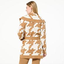 "As Is" WynneCollection SoftKNIT Patterned Sweater Knit Coat