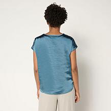 "As Is" WynneLayers 2-pack Satin Tee & Tank Set