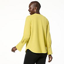 "As Is" WynneLayers Cotton Long-Sleeve Crewneck Tee