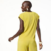 "As Is" WynneLayers Drop Shoulder Plisse Tank Top