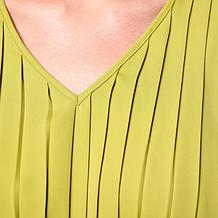 "As Is" WynneLayers Pleated Crepe Knit Tank Top