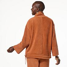 "As Is" WynneLayers Plush Ottoman Knit Drawstring Mock-Neck Top