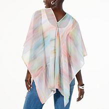"As Is" WynneLayers Printed Chiffon Convertible Poncho