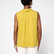 "As Is" WynneLayers Sleeveless Collared Twist Top