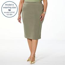 "As Is" WynneLayers Smooth Operator Scuba Knit Midi Pencil Skirt