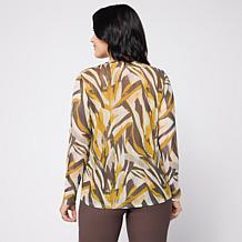 "As Is" WynneLayers Textured Mesh Long-Sleeve Crew-Neck Top