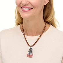 "As Is"Jay King Multicolor African Rainbow Chalcedony Pendant Necklace