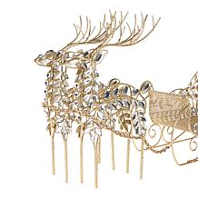 august & leo Jeweled Reindeer and Sleigh Set