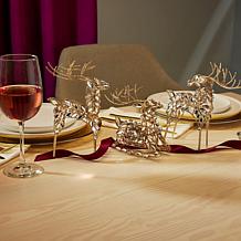 august & leo Jeweled Reindeer Décor 3-piece Set with Gift Boxes