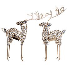 august & leo Set of 2 24" Jeweled Reindeers