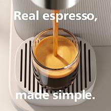 Automatic Espresso Machine, Milky White with Ash Wood Portafilter