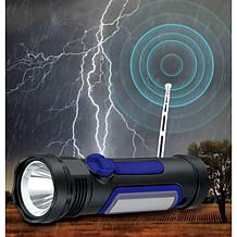 Azpen 8-in-1 Solar Flashlight, AM/FM Weather Radio & Power Bank