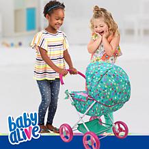 Baby Alive Deluxe Classic Doll Pram with Matching Diaper Bag - Green