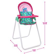 Baby Alive Doll Highchair 6-Piece Set - Green, Pink, Hearts
