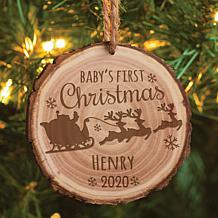 Baby's 1st Christmas Personalized Bark Ornament