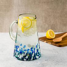 Bahia Handblown Mexican Glass Pitcher 