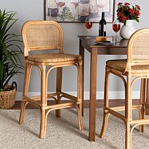bali & pari Adrena Modern Bohemian Rattan Bar Stool
