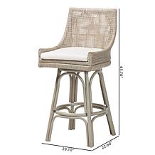 bali and pari Bella Swivel Bar Stool with Cushion